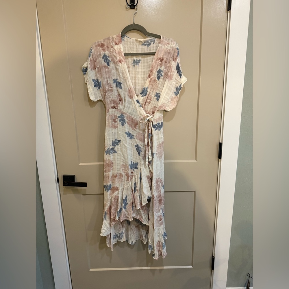 Linen floral dress